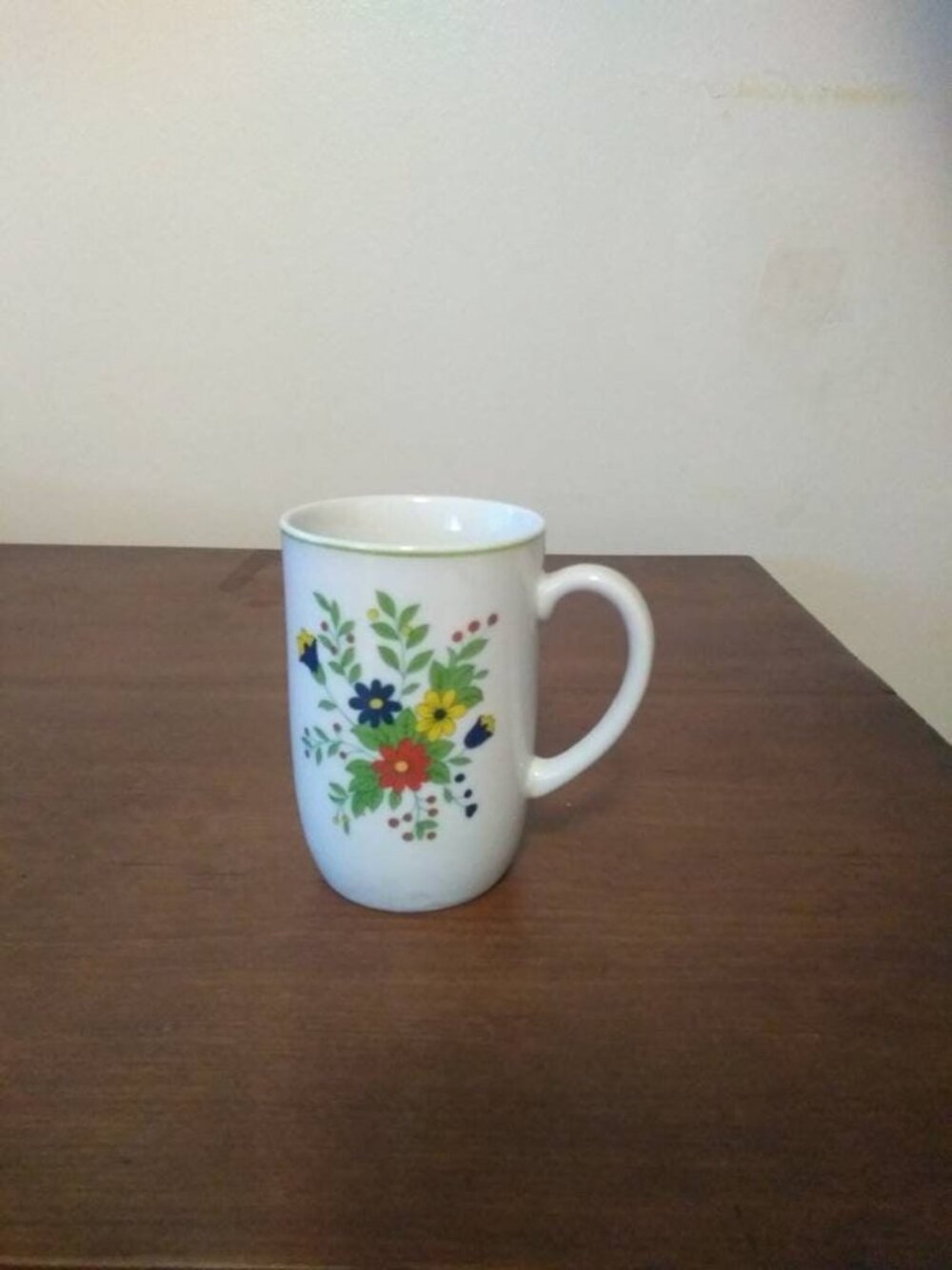Vintage Knobler flower mug Japan red yellow blue green coffee cup tea - Picture 6 of 12
